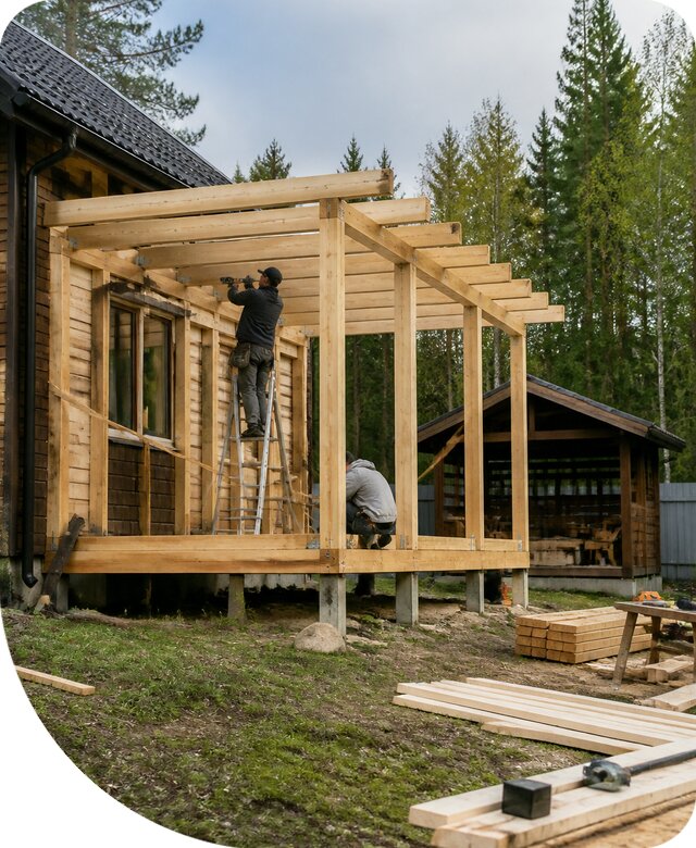 Строительство пристроек и построек на участке в Чите