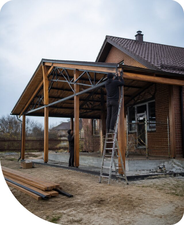 Пристройка навеса к дому и участку в Чите под ключ